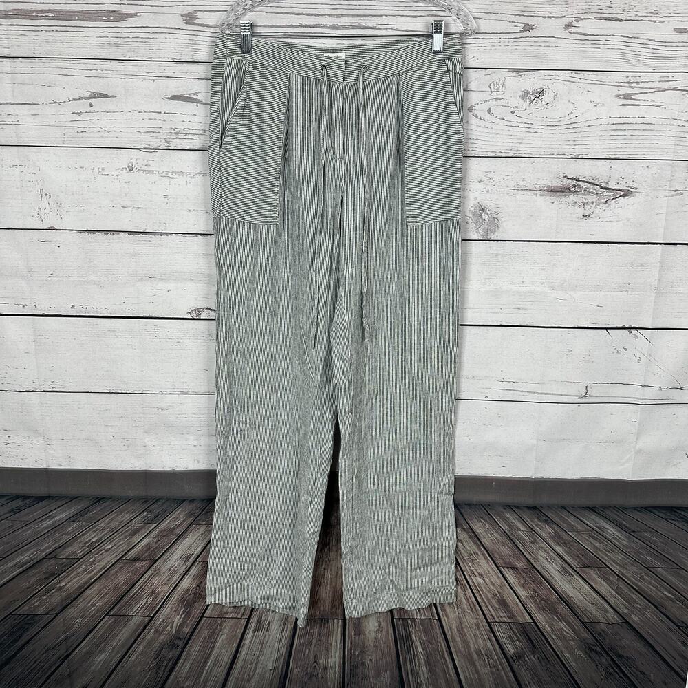 Laundry Shelli Segal Pants‎ Women 12 Blue White Stripe Nautical Cruise Linen